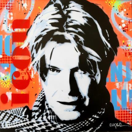 Peinture DAVID BOWIE par Euger Philippe | Tableau Pop-art Acrylique, Carton, Collage, Graffiti Icones Pop