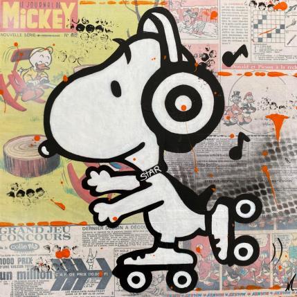 Peinture Snoopy en rollers par Marie G.  | Tableau Pop-art Acrylique Icones Pop