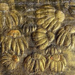 Painting Helenium by Caviale Marie | Painting Abstract Minimalist