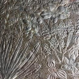 Painting Silver by Caviale Marie | Painting Abstract Minimalist