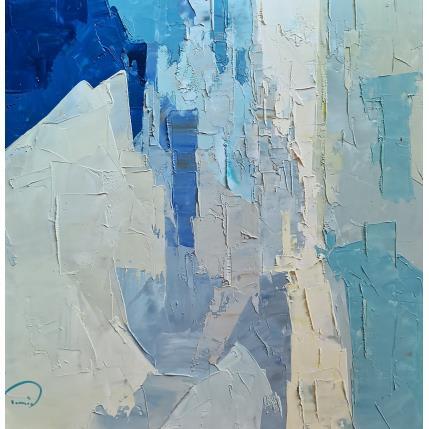 Peinture The White sky par Tomàs | Tableau Abstrait Huile Urbain