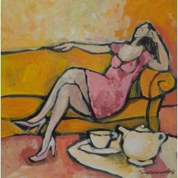 Pintura infusion et reflexion por Signamarcheix Bernard | Pintura Figurative Acrylic, Ink Life style