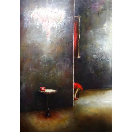 Painting Le téléphone rouge by Vinnie | Painting Figurative Oil Life style