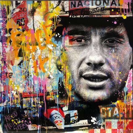 Peinture Rock it Ayrton par Novarino Fabien | Tableau Pop-art Icones Pop, Portraits