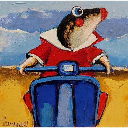 Peinture Paseo par Villanueva Puigdelliura Natalia | Tableau Figuratif Bois, Huile Animaux, Scènes de vie