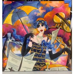 Peinture Contre vents et marées par Fauve | Tableau Figuratif Acrylique scènes de vie