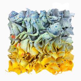 Painting Winter in the countryside by Dalloz Julie | Painting Subject matter Graffiti, Textile, Upcycling, Wood Minimalist