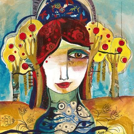 Peinture Le fil des arbres par Ketfa Laure | Tableau Art Singulier Acrylique Portraits