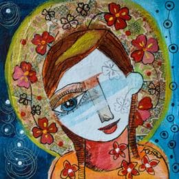 Peinture Printemps par Ketfa Laure | Tableau Art Singulier Acrylique Portraits