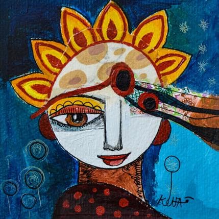 Peinture Des perles de nacres par Ketfa Laure | Tableau Art Singulier Acrylique Portraits