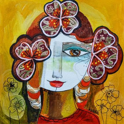 Peinture Le petit miracle par Ketfa Laure | Tableau Art Singulier Acrylique Portraits