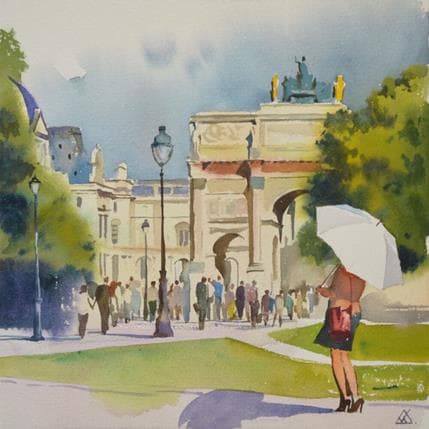 Peinture Paris s11 par Khodakivskyi Vasily | Tableau Figuratif Aquarelle Urbain
