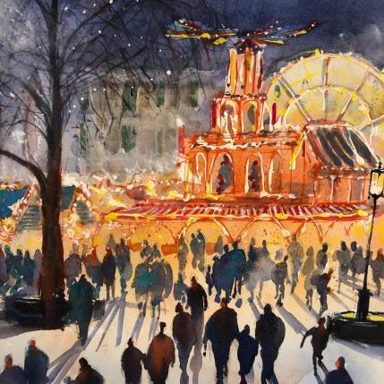 Peinture Weihnachtsfreunde  par Jones Henry | Tableau Figuratif Aquarelle Paysages, Urbain