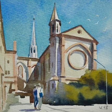 Peinture Toulouse par Khodakivskyi Vasily | Tableau Figuratif Aquarelle Urbain