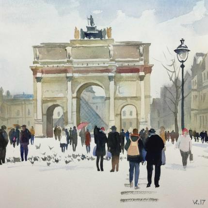 Peinture Paris J6 par Khodakivskyi Vasily | Tableau Figuratif Aquarelle Urbain