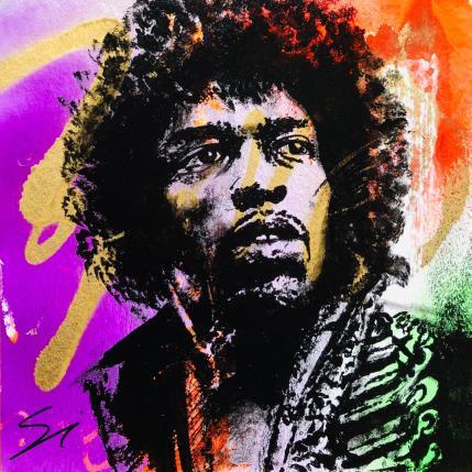Peinture HENDRIX par Mestres Sergi | Tableau Pop-art Carton, Graffiti Icones Pop