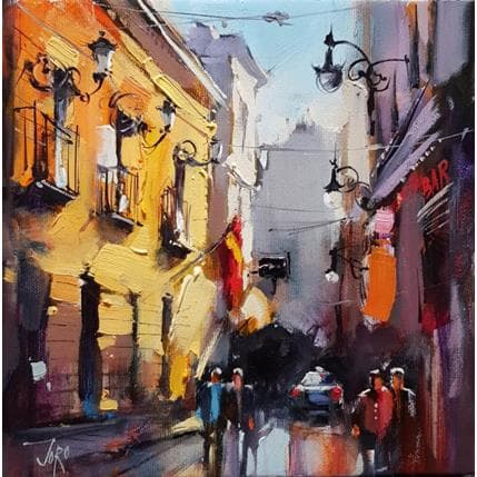 Peinture Morning in Madrid par Joro | Tableau Figuratif Huile Urbain
