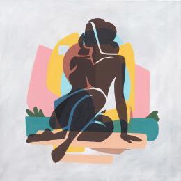 Peinture Brown Lady par Billy Dust | Tableau Abstrait Acrylique minimaliste, Portraits