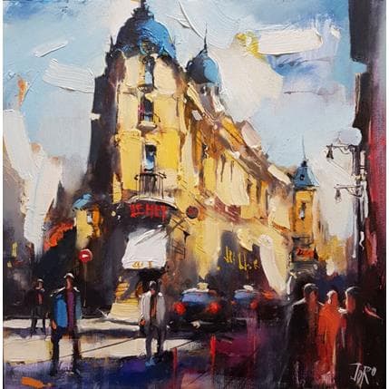 Peinture Everyday life in Paris par Joro | Tableau Figuratif Huile Urbain