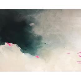 Peinture La poésie des brumes par Dumontier Nathalie | Tableau Abstrait Huile Minimaliste