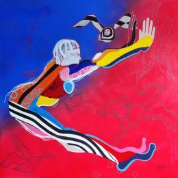 Painting L'Élan by Cressanne | Painting Figurative Acrylic Nude