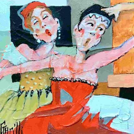 Peinture La danse de feu 1 par Garilli Nicole | Tableau Figuratif Scènes de vie