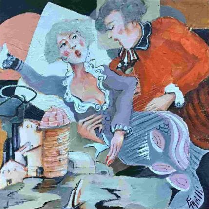 Peinture Romantique rencontre par Garilli Nicole | Tableau Figuratif Scènes de vie