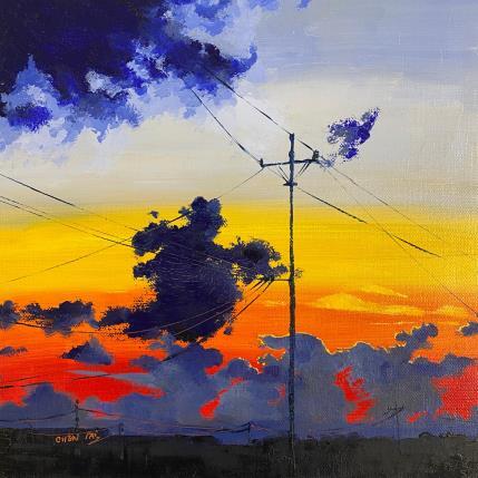 Peinture Sunset urbain 1 par Chen Xi | Tableau Figuratif Huile Architecture, Urbain