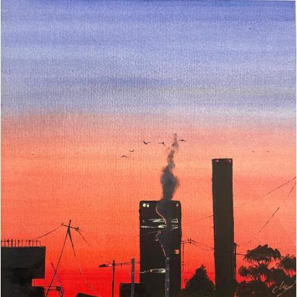 Peinture The city at sunset 3 par Chen Xi | Tableau Figuratif Huile