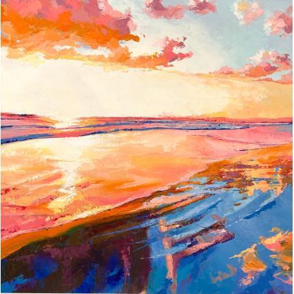 Peinture Coucher de soleil sur ma plage favorite par Chen Xi | Tableau Figuratif Huile