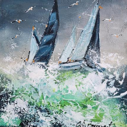 Peinture Vert d'eau par Ortis-Bommarito Nicole | Tableau Figuratif Acrylique Marine