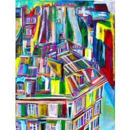 Painting Un boeuf sur le toit by Anicet Olivier | Painting Surrealism Urban