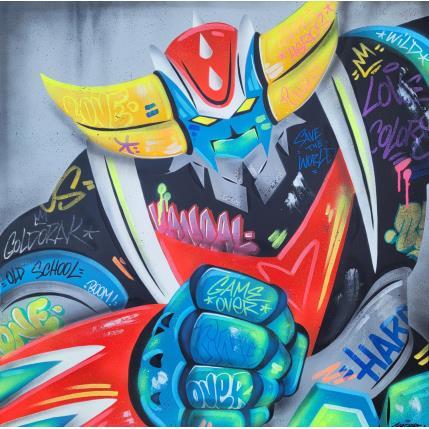 Painting Goldorak by Kedarone | Painting Street art Graffiti, Posca Pop icons