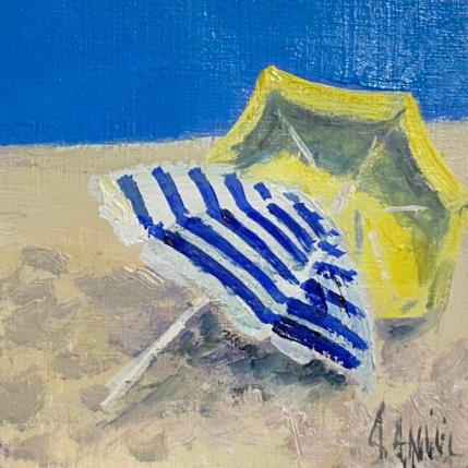 Peinture Les parasols par Sannier Daniel | Tableau Figuratif Huile