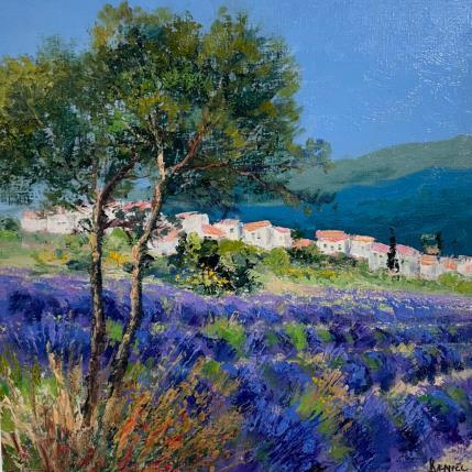 Peinture Village de Provence Banon par Sannier Daniel | Tableau Figuratif Huile