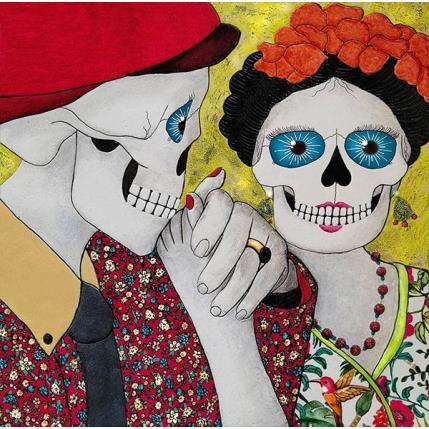 Pintura ANAMORADO por Geiry | Pintura Figurative Wood Pop icons, Portrait