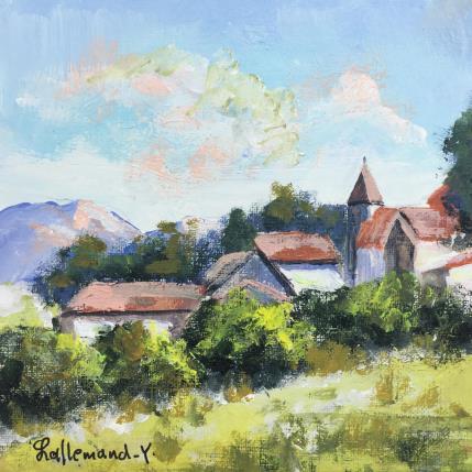 Pintura Village de Rouac (Isère) por Lallemand Yves | Pintura Figurative Acrylic, Oil