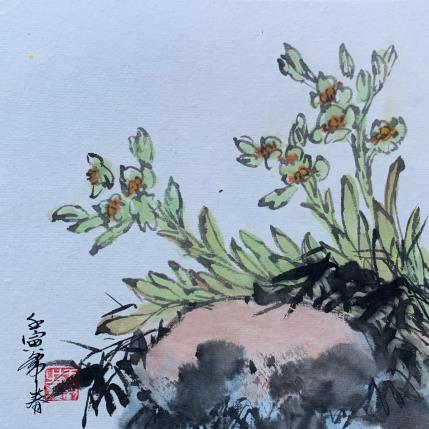 Gemälde Flower von Yu Huan Huan | Gemälde Figurativ Tinte Alltagsszenen, Pop-Ikonen, Stillleben