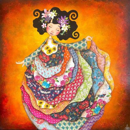 Peinture Anouch par Blais Delphine | Tableau Art naïf Acrylique, Collage Enfant