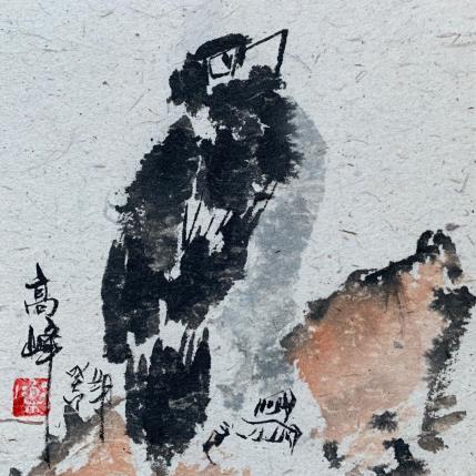 Peinture High mountain  par Yu Huan Huan | Tableau Figuratif Encre Noir & blanc