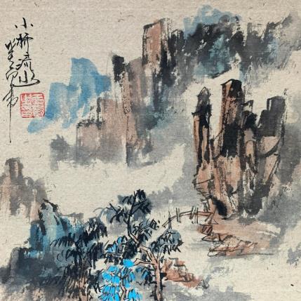 Peinture Little bridge  par Yu Huan Huan | Tableau Figuratif Encre Paysages