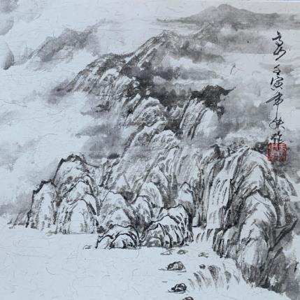 Peinture Waterfall 1 par Yu Huan Huan | Tableau Figuratif Encre Paysages