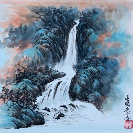 Peinture Waterfall 2 par Yu Huan Huan | Tableau Figuratif Encre Paysages
