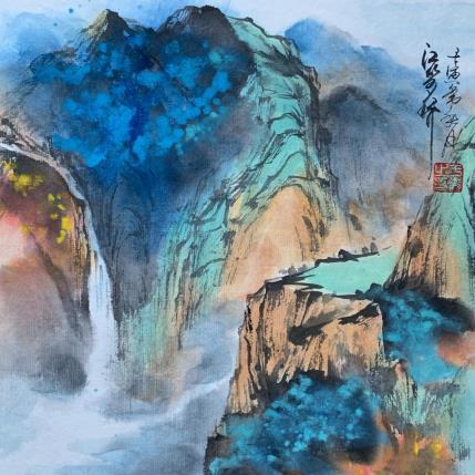 Peinture Waterfall 4 par Yu Huan Huan | Tableau Figuratif Encre Paysages