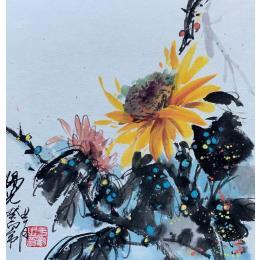 Painting Sunshine by Yu Huan Huan | Painting Figurative Ink Pop icons, Still-life