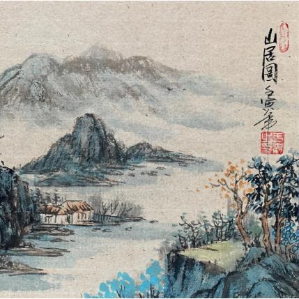 Gemälde Living in Mountains von Yu Huan Huan | Gemälde Figurativ Tinte Landschaften, Pop-Ikonen