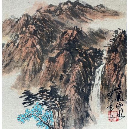 Gemälde High Mountains von Yu Huan Huan | Gemälde Figurativ Aquarell, Tinte Landschaften, Natur, Pop-Ikonen