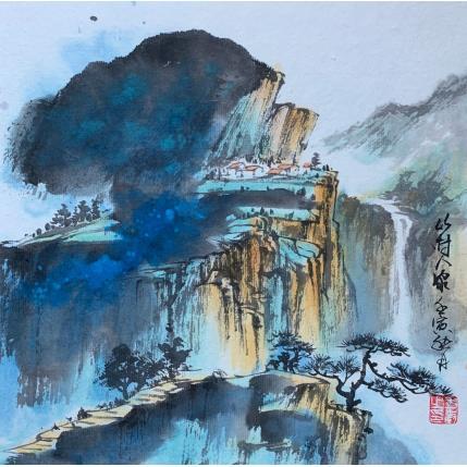 Painting Mountain country by Yu Huan Huan | Painting Figurative Ink Landscapes