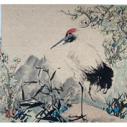 Peinture Crane par Yu Huan Huan | Tableau Figuratif Encre animaux