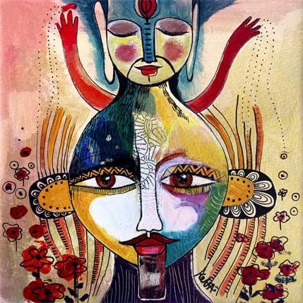 Peinture Masque par Ketfa Laure | Tableau Art Singulier Acrylique Portraits